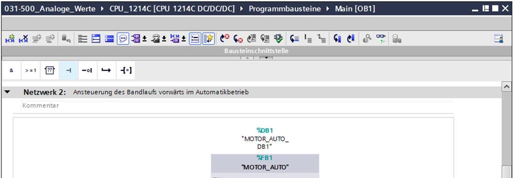 Bandmotor_Automatik in Netzwerk 2 auf - Q3 (Bandmotor M1