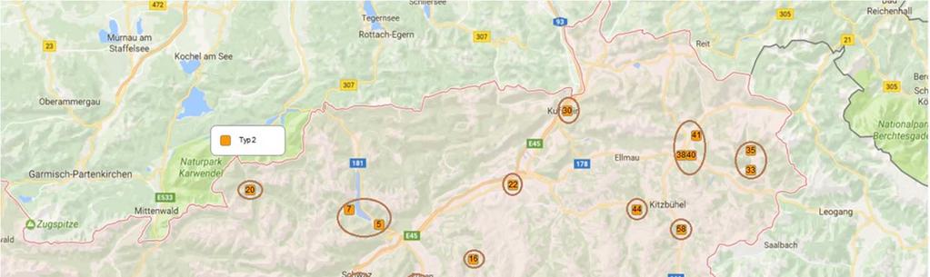 Abbildung 5) sind in den Bezirken Kitzbühel, Kufstein und Schwaz in der Fläche gut