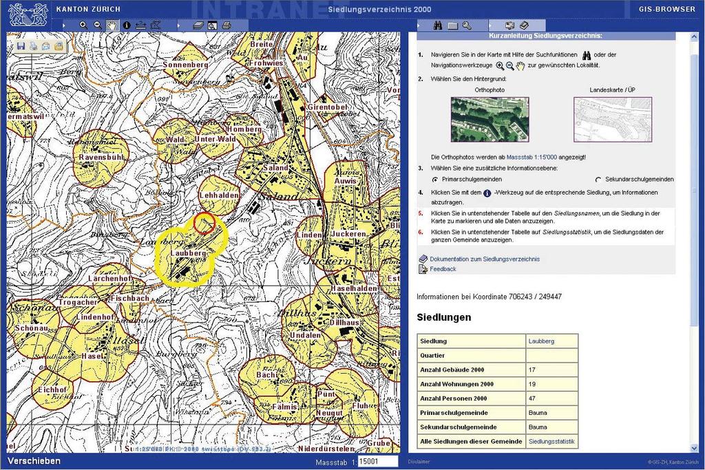 Siedlungen als neue Einheiten im Geografischen Informationssystem Das Geografische Informationssystem (GIS) bietet neue Möglichkeiten, die wir erstmals für das Siedlungsverzeichnis nutzen.