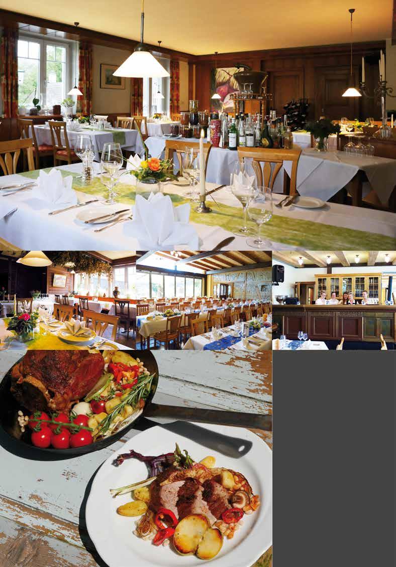 Traditionelle Gaststube mit Stammtisch, Bauernstube, Hecker-Saal mit mächtigem Fachwerk und Steinwand.