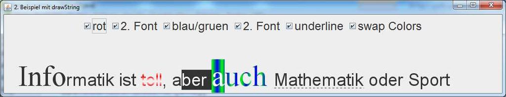 AttributedCharacterIterator (String03) 29 Font f1 = new Font("Arial", Font.PLAIN, 36); Font f2 = new Font("Times New Roman", Font.