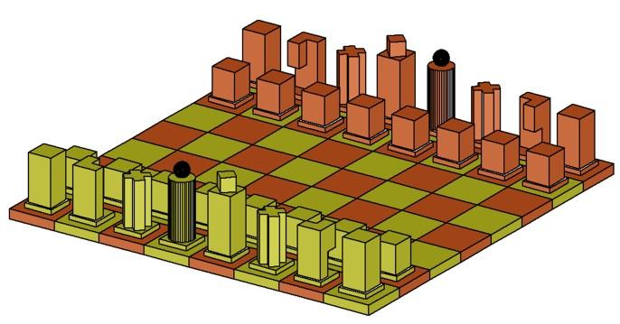 Schachbrett: Konstruiere das unten abgebildete Schachspiel in GM.