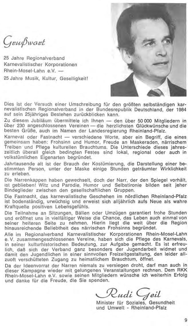 K-jtuupwact 25 Jahre Regionalverband Karnevalistischer Korporationen Rhein-Mosel-Lahn e.v. 25 Jahre Musik, Kultur, Geselligkeit!