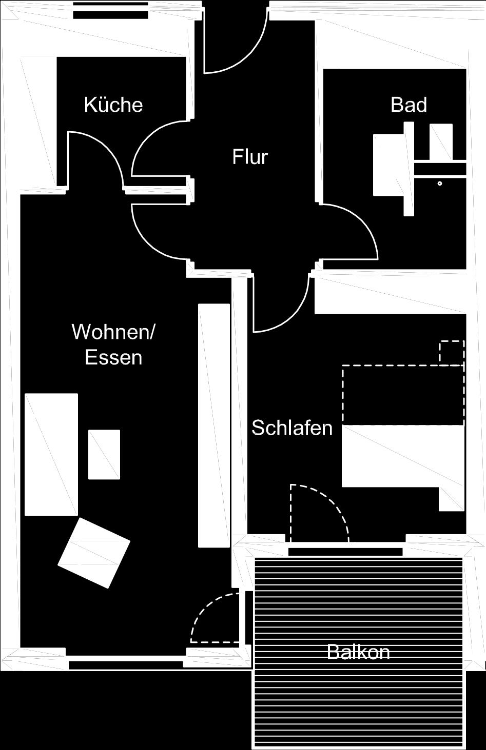 m * 2,7 m = 7,3 m² Wohnen/Essen 3,5 m * 7,5 m = 26,2 m² Schlafen