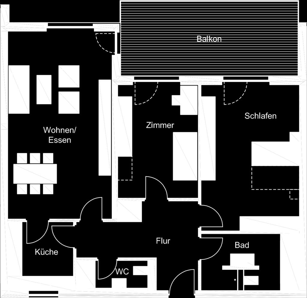 m² Schlafen 4,1 m * 6,1 m = 25,0 m² Zimmer 3,3 m * 4,7 m = 15,5 m² Wohnen/Essen