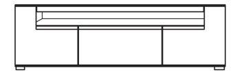 1 Schubkasten oben mit Doppelzarge 1 Tür links Nischenmaß: Lowboard 1 Klappe mitte 1 Schubkasten mitte B 118,0 cm 1 Tür re., 1 Tür li.
