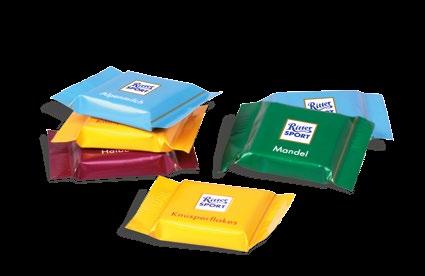 Stück (ca. 50 g) Ritter SPORT Quadretties.