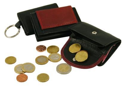 LEDER Mini Geldbörsen Kollektion attraktiver Echt-Leder-Geldbörsen mini für Damen und Herren, Hoch-/Querfomat, teilw.