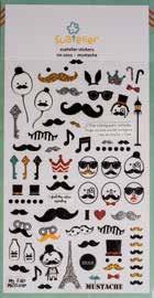 (10) Sticker Mustache 15x9,2cm,