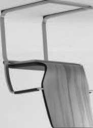 cm B 55 H 87 T 55 SH 46 Stuhl mit Edelstahlgestell, Sitz und Rücken gepolstert / Rückenansicht hinten Holzschale furniert 6000-0620 Stoff Leder Zuschnittmaße