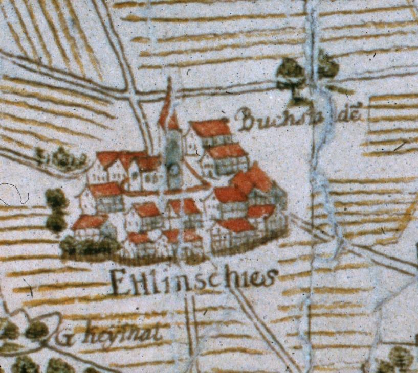 Ettlenschieß Bachmeyerkart 1651 Kirche