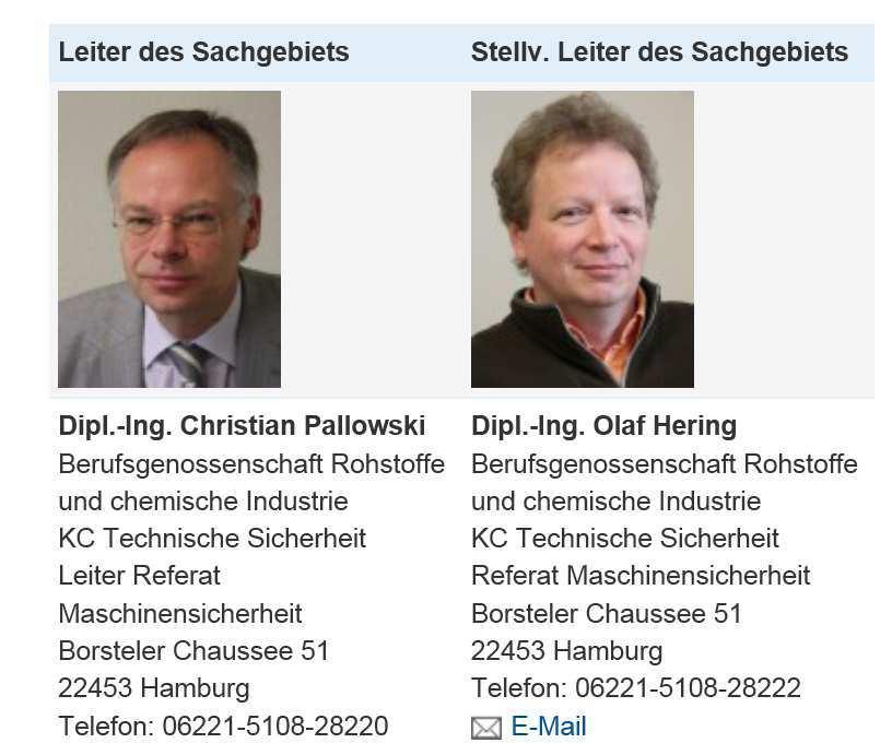 Fachbereich Rohstoffe und chemische Industrie http://www.dguv.de/fb-rci/sachgebiete/maschinen/index.