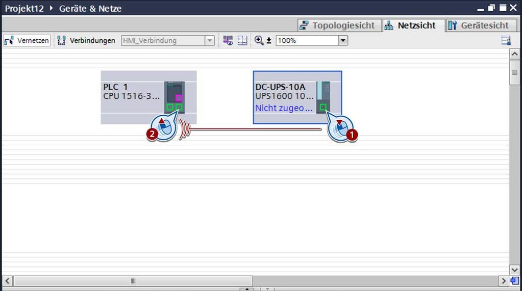Installation und Projektierung der SITOP UPS1600 in STEP 7 V13 UPS1600 dem IO-Controller S7 zuweisen 1.