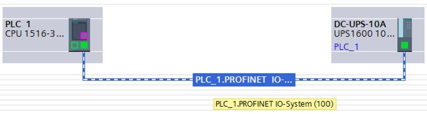 PROFINET-Kabel zur UPS1600 steckt. Hinweis Vergewissern Sie sich, dass Sie die Verbindung zum PROFINET-Eingang des IO-Controllers herstellen.