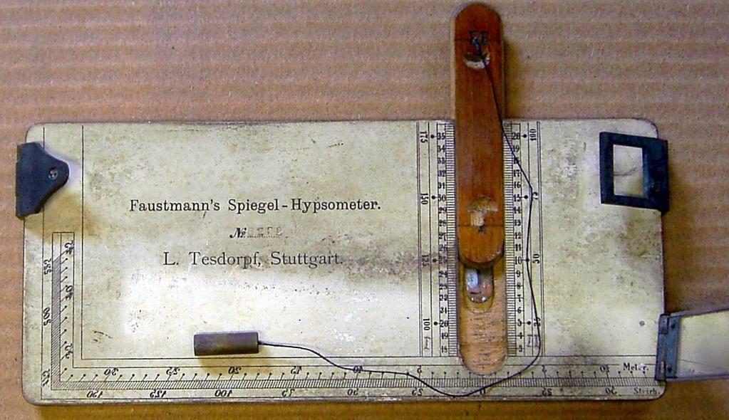 4 b. SPIEGEL-HYPSOMETERS von ANDEREN HERSTELLERN TESDORPF (ZIMMER), Stuttgart 1870-1904 gerundete