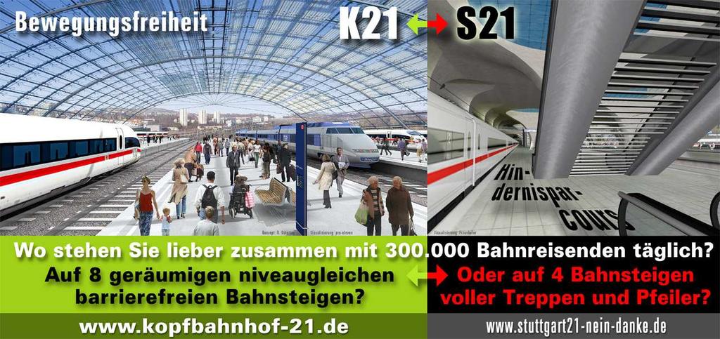 Barrierefreiheit: Bahnhöfe dürfen kein Hindernis sein Der zukünftige Stuttgarter Bahnhof muss komfortabler, sicherer und barrierefreier als der bestehende Kopfbahnhof sein!