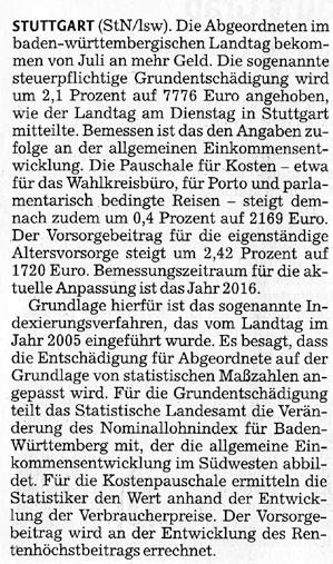 Mai 2017 Stuttgarter Zeitung vom