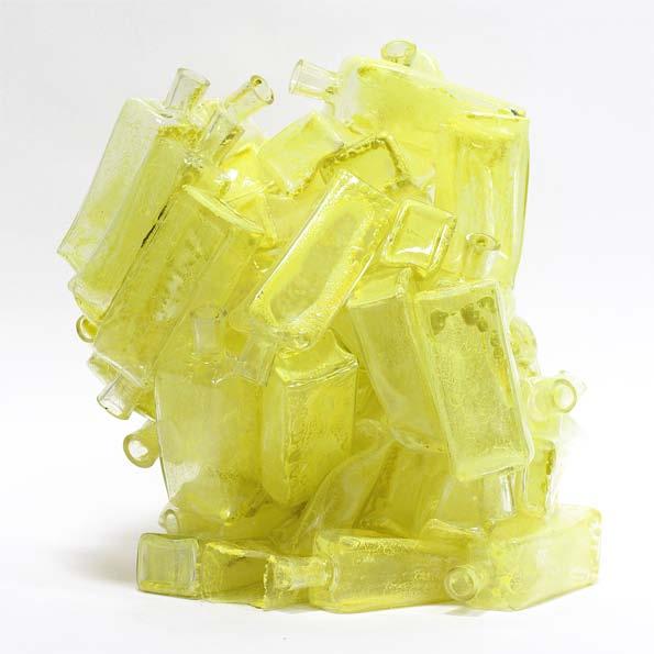 Yellow Cluster Sculpture Industrial glass, glass color,