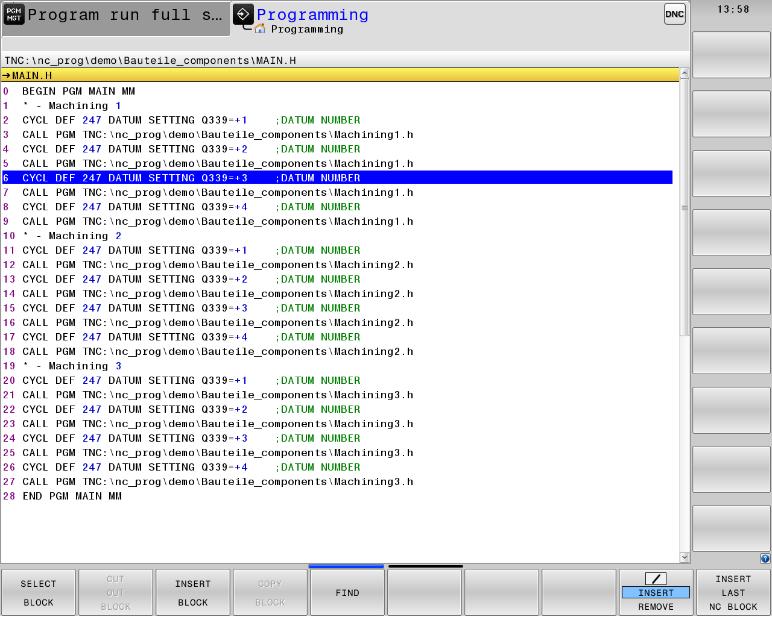 Example 2 Werkzeugorientierte Bearbeitung (Software 340590-07) NC-Programm mit unterschiedliche Werkzeuge NC-Programm soll auf