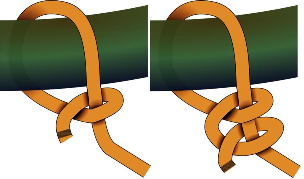 1.2. Halber Schlag Der halbe Schlag ist Bestandteil vieler Knoten. Am bekanntesten ist Anderthalb Rundtörn mit zwei halben Schlägen.