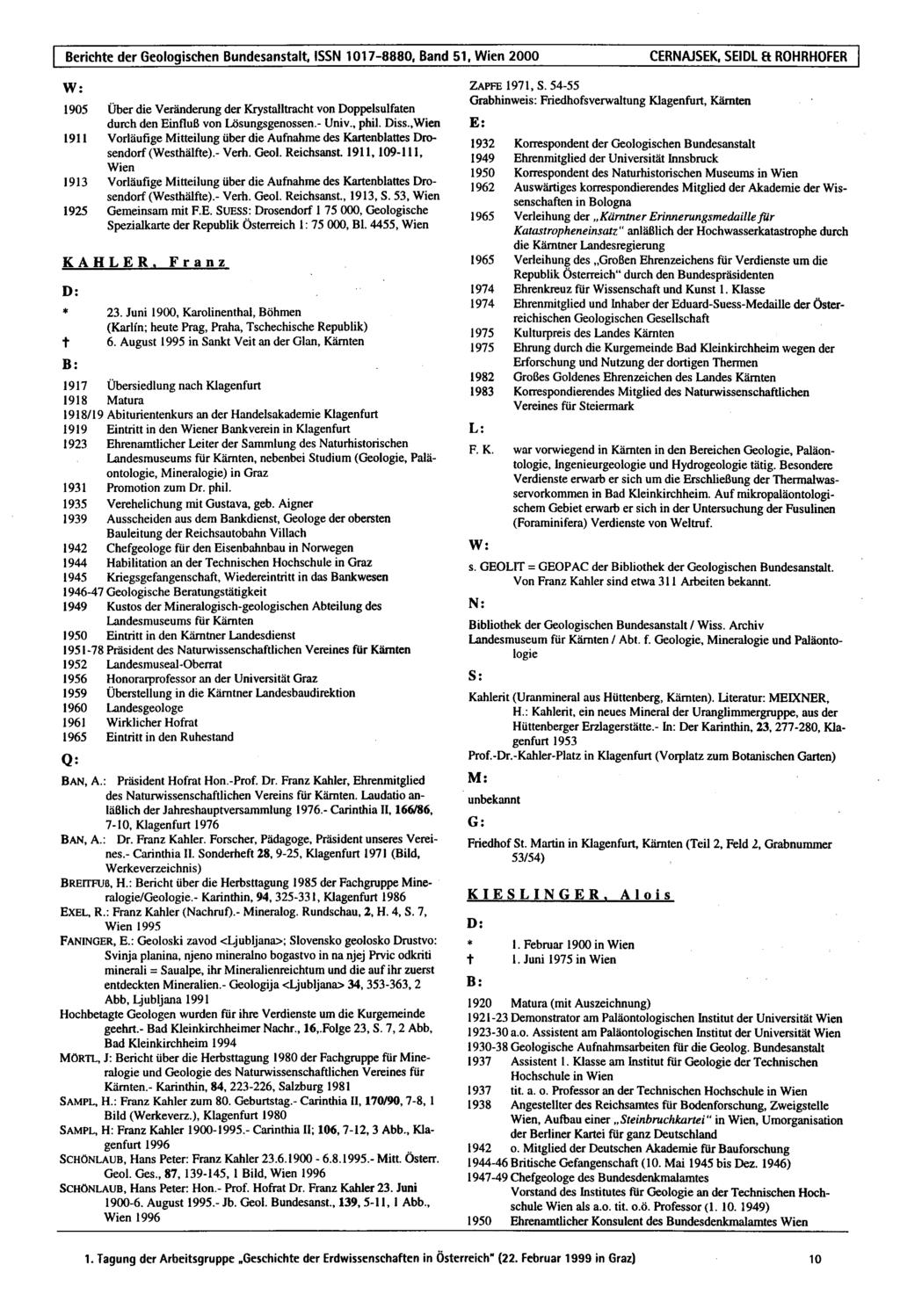 Berichte der Geologischen Bundesanstalt, ISSN 1017-8880.
