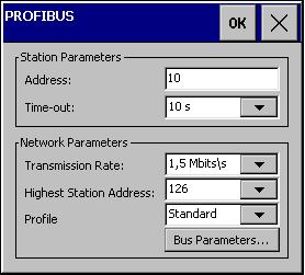 3 Detailüberprüfung 3.3.2 Netzwerkeinstellungen am Bediengerät Tabelle 3-7 1. PROFIBUS-Parameter Kontrollieren Sie die PROFIBUS-Parameter.