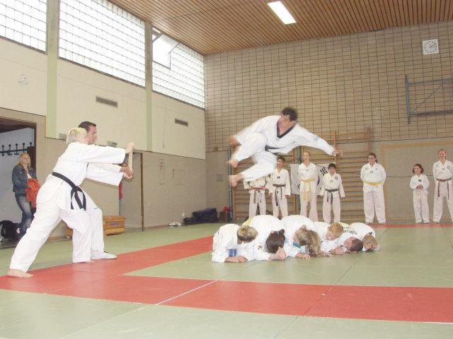 Die Großen Taekwondo Sportler zeigen