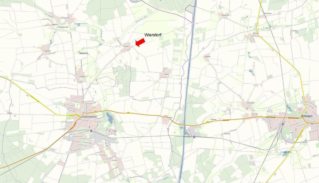 Trotz seiner ländlichen Lage hat Wierstorf gute Verkehrsanbindungen: über die B4 sind Uelzen (ca. 36 km) und Braunschweig (ca. 60 km) zu erreichen. Bis Wolfsburg sind es ca. 50 km und bis Celle ca.