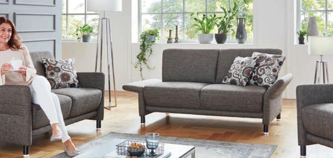 Liegen auf kleinstem Raum Selbst beim 2-Sitzer Sofa können Sie mit der Vorziehfunktion manuell