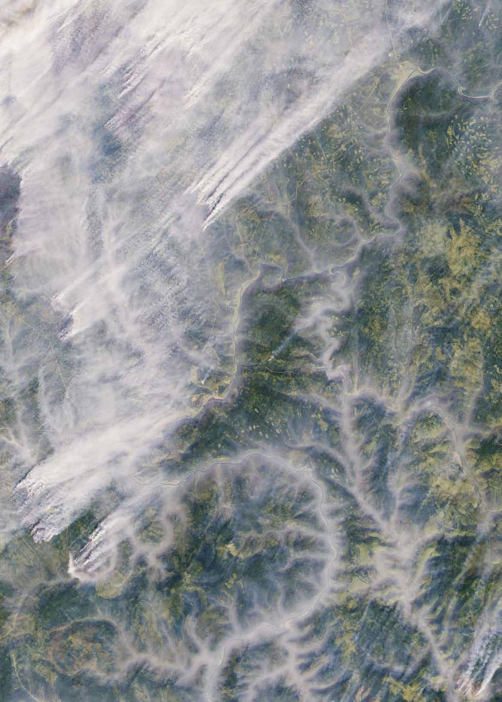 16 Copernicus Vom PC in den Orbit Dieses Bild des Sentinel-2A-Satelliten wurde am 28. September 2016 aufgenommen. Es zeigt die Waldbrände, die das russische Oblast Irkutsk seit Juli geplagt hatten.