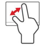 wegungen, z. B.: Wischen vom Rand aus: Greifen Sie auf Windows Werkzeuge zu, indem Sie von der rechten oder linken Kante zur Mitte des Touchpads wischen.