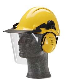 In dieser Industrie-Kopfschutzkombination abgebildet: + Helm G3000 mit Uvicator Sensor + Klarvisier aus Polycarbonat (V4K) +