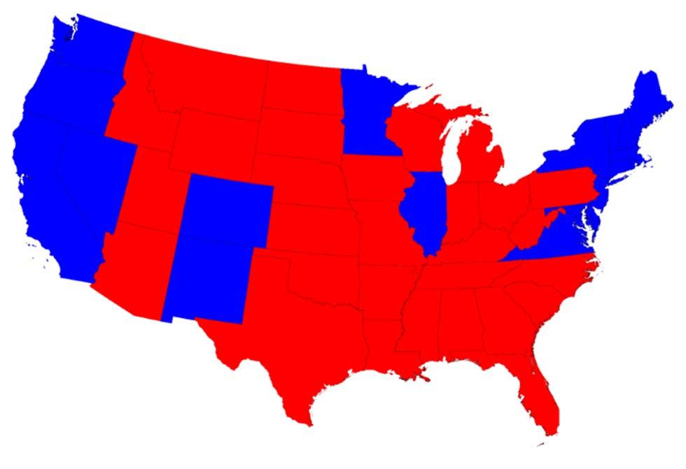 Beispiel: Ergebnisse der Präsidentschaftswahlen in den USA