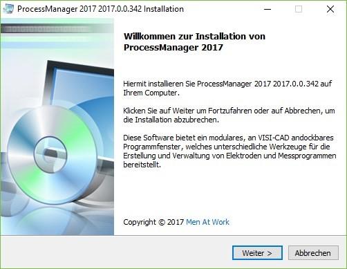 3. Installation Prozess Manager Software Starten Sie die Installation der Setup_MAW-ProcessManager.exe mittels Doppelklick.