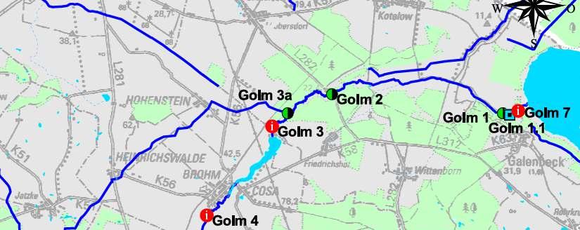 Fließgewässer Urangehalte im Golmer Mühlbach,,,,0