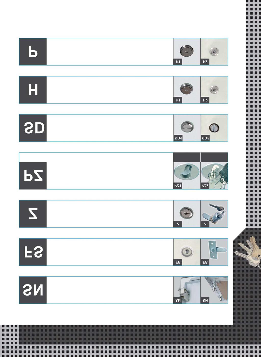 Schlösser Schlösser Schlösser Nachfolgend aufgeführte Schlösser können in unsere Revisionsklappen und Revisionstüren eingebaut werden: Schnappverschluss Vierkantschloss mit weißer Rosette