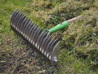 Pflegetipp 4: Vertikutieren für eine schöne Rasenfläche Das Entfernen der toten Grashalme ist ein wichtiger Teil Ihrer Rasenpflege.
