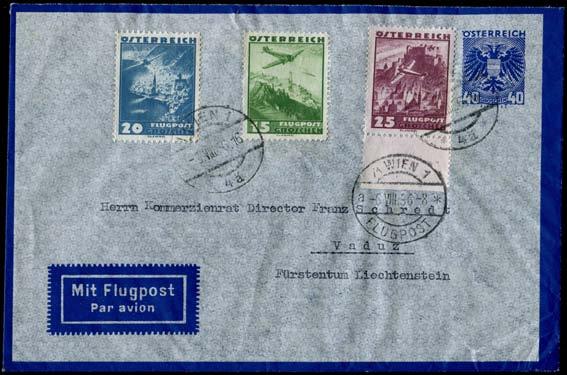 Miklas a. portogerechte Einzelfrankatur (Brief bis 30 gr.) von Linz nach Görlitz 150,00 542 512, 513, 516 Bf 27.11.