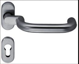 Beschläge und Zubehör für einwärts und auswärts öffnende Türen Türdrücker mit 9 mm Vierkant Fittings and accessories for doors opening in and out Door handle with 9 mm square pin = WILKA = GU / BKS