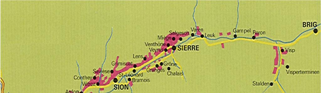 Weine und Rebsorten Das Wallis zeichnet sich durch eine wunderbare Palette verschiedener Böden, Lagen, Kleinklimazonen, kurz: durch seine Terroirs aus.