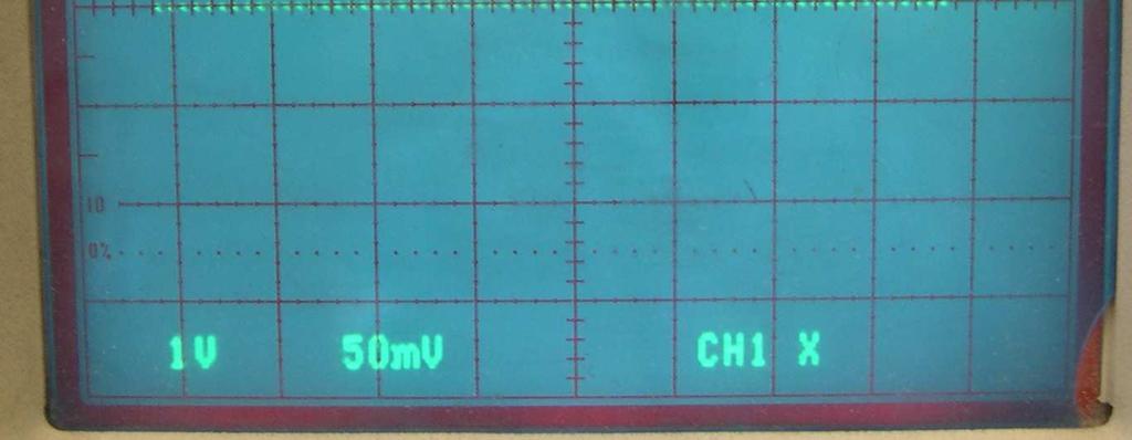 Durchlasskurve nach Abgleich Y: Spannung am Summenausgang Demodulator 5V/DIV X: Wobbler-Ablenkausgang