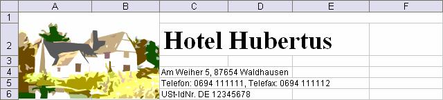 Einfaches Formular für eine Hotelrechnung erstellen 2 Eingabefeld bzw.