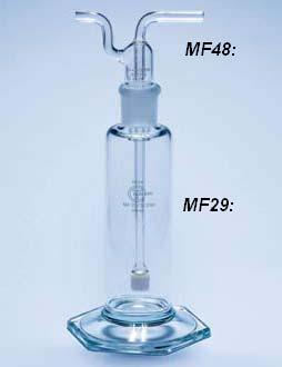 Quickfit, mit Filterplatte, passend für Waschflasche der MF- Serie, Seitenarm-Ø 8 mm; Schliffgröße 24/29 Schaftlänge, Porosität MF48/03/125 132 mm, 0 1 44,89 MF48/03/250 165 mm, 0 1