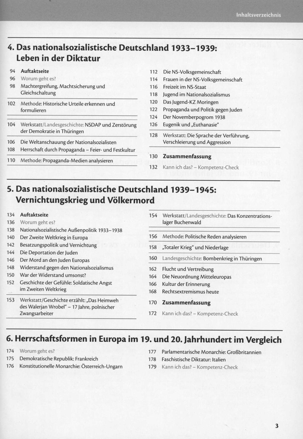 4. Das nationalsozialistische 1933-1939: leben in der Diktatur 94 Auftaktseite 112 Die NS-Volksgemeinschaft 96 Worum geht es?