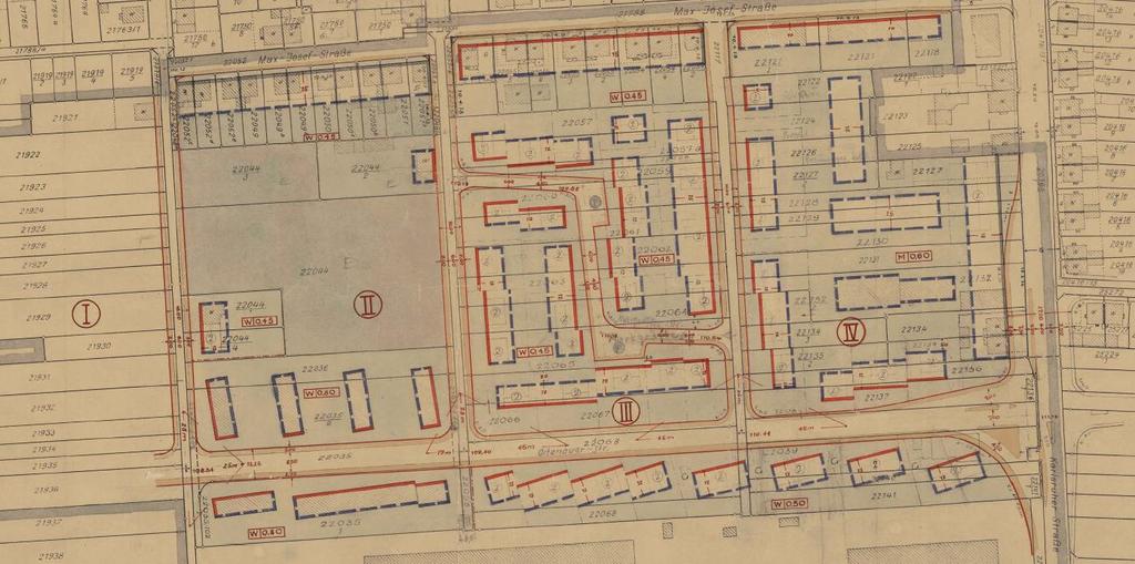 7. Bebauungsplan 06-04-00 von 1960 mit Darstellung der Planungsidee auf der ehemals ausgewiesenen öffentlichen Grünfläche Der