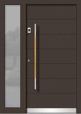 Rost Dunkelbraun Farbe Türblatt außen: DECO 0919 Ecuador Edelstahl Applikationen nur außen