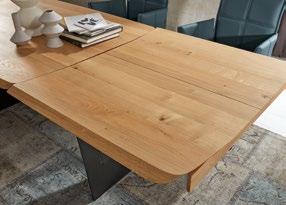 B 200, H 88, SH 50, T 56, ST 46 cm Dining table 6655 in bianco wild oak, black powder coated panels, approx.