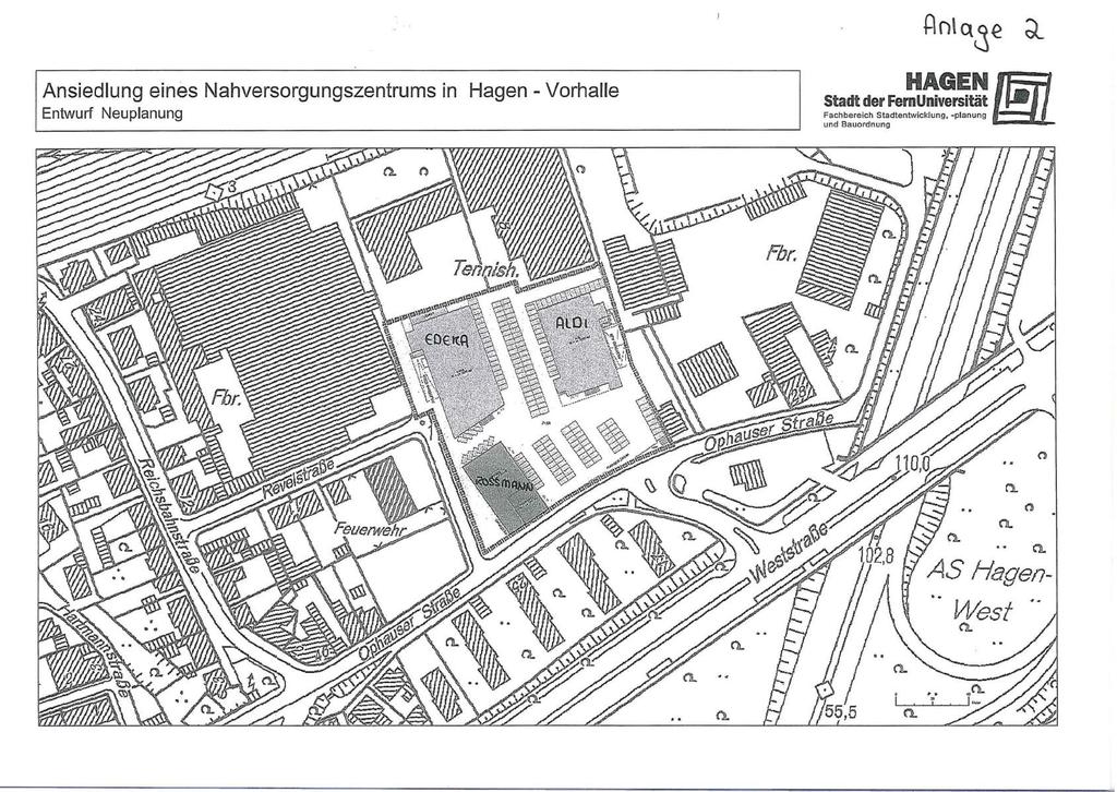 Qn\u<3e ~ Ansiedlung eines Nahversorgungszentrums in Hagen -Vorhalle Entwurf Neuplanung HAGEN~ Stadt der