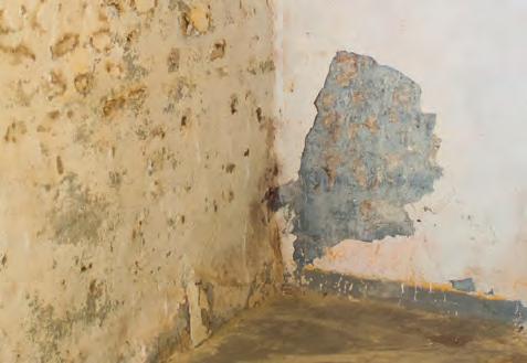 ISOTEC-Sanierputz Schadensursache: kristalliner Sprengdruck Blättert Farbe von den Wänden, platzt der Putz ab oder sanden Mauerwerksfugen aus, ist das auf das Zusammenwirken von Feuchtigkeit und