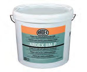 108 BAUSTOFFE ARDEX BM-P* KSK Primer Lösemittelfreier, gebrauchsfertiger Voranstrich auf Bitumen-Kautschuk-Basis. Erfüllt die Anforderungen nach DIN 18195-2, Tabelle 1.